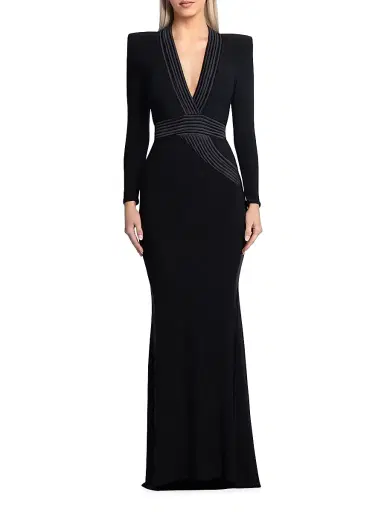 Zhivago Women's Battle Lines The Heiress V-Neck Gown - Black - Size 2 | Thumbnail 3 Zhivago Women's Battle Lines The Heiress V-Neck Gown - Black - Size 2 | Thumbnail 3