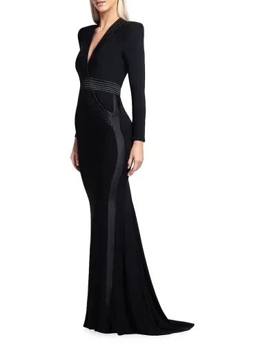 Zhivago Women's Battle Lines The Heiress V-Neck Gown - Black - Size 2 | Thumbnail 4 Zhivago Women's Battle Lines The Heiress V-Neck Gown - Black - Size 2 | Thumbnail 4