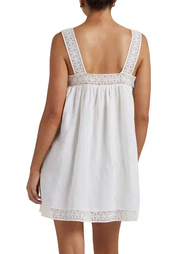 Peony Women's Tapestry Broderie Cover-Up Minidress - Gardenia | Thumbnail 5 Peony Women's Tapestry Broderie Cover-Up Minidress - Gardenia | Thumbnail 5
