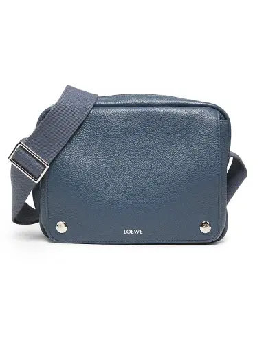 Loewe Men's Extra-Small Pebble Leather Messenger Bag - Indigo Dye | Thumbnail 1 Loewe Men's Extra-Small Pebble Leather Messenger Bag - Indigo Dye | Thumbnail 1