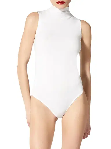 Wolford Women's Mock Turtleneck Sleeveless Bodysuit - White | Thumbnail 4 Wolford Women's Mock Turtleneck Sleeveless Bodysuit - White | Thumbnail 4