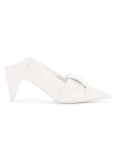 LOEWE Women's Origami 70MM Leather Pumps - Optic White | Thumbnail 1 LOEWE Women's Origami 70MM Leather Pumps - Optic White | Thumbnail 1