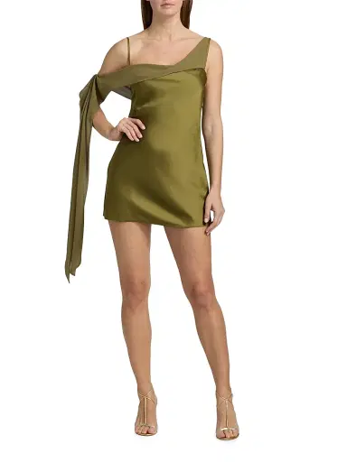 Significant Other Women's Devlyn Draped Satin Minidress - Fern - Size 12 | Thumbnail 2 Significant Other Women's Devlyn Draped Satin Minidress - Fern - Size 12 | Thumbnail 2