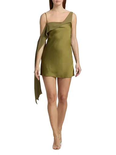 Significant Other Women's Devlyn Draped Satin Minidress - Fern - Size 12 | Thumbnail 3 Significant Other Women's Devlyn Draped Satin Minidress - Fern - Size 12 | Thumbnail 3