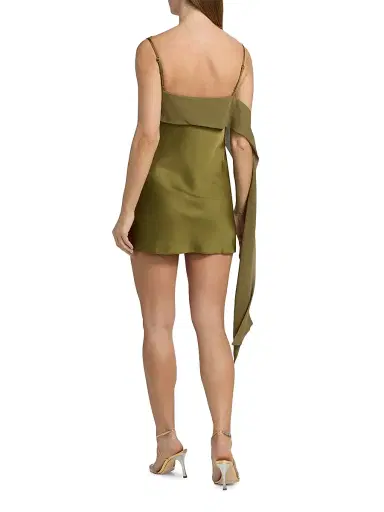 Significant Other Women's Devlyn Draped Satin Minidress - Fern - Size 12 | Thumbnail 5 Significant Other Women's Devlyn Draped Satin Minidress - Fern - Size 12 | Thumbnail 5