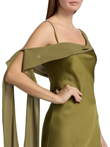 Significant Other Women's Devlyn Draped Satin Minidress - Fern - Size 12 | Thumbnail 6 Significant Other Women's Devlyn Draped Satin Minidress - Fern - Size 12 | Thumbnail 6