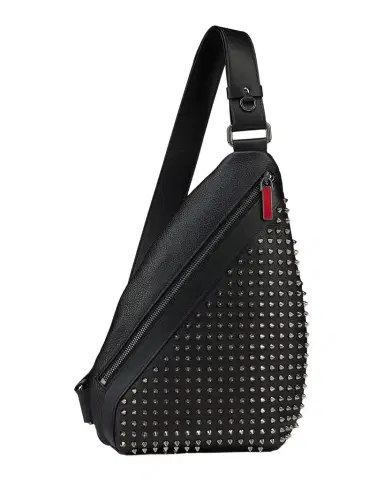 Christian Louboutin Men's Funky Leather Empire Spikes Sling Bag | Thumbnail 1 Christian Louboutin Men's Funky Leather Empire Spikes Sling Bag | Thumbnail 1