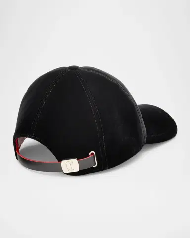 Christian Louboutin Men's Mooncrest Rhinestone Velvet Baseball Cap | Thumbnail 2 Christian Louboutin Men's Mooncrest Rhinestone Velvet Baseball Cap | Thumbnail 2