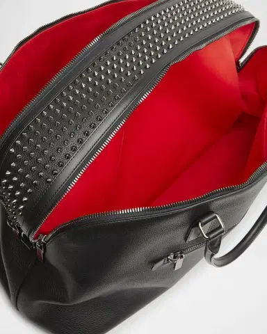 Christian Louboutin Men's Funky Leather Empire Spikes Weekender Bag | Thumbnail 3 Christian Louboutin Men's Funky Leather Empire Spikes Weekender Bag | Thumbnail 3