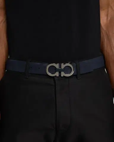 Ferragamo Men's Gancini Adjustable Suede Belt | Thumbnail 2 Ferragamo Men's Gancini Adjustable Suede Belt | Thumbnail 2