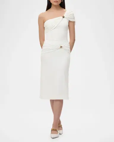 Herve Leger Valentina Drape Midi Skirt | Thumbnail 4 Herve Leger Valentina Drape Midi Skirt | Thumbnail 4