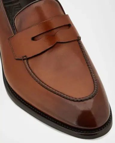 Ferragamo Men 's Brandy Tramezza Leather Penny Loafers | Thumbnail 3 Ferragamo Men 's Brandy Tramezza Leather Penny Loafers | Thumbnail 3