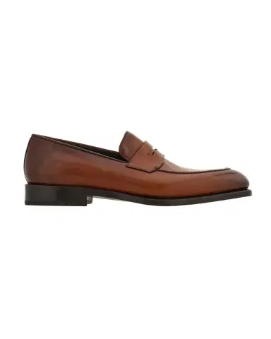 Ferragamo Men 's Brandy Tramezza Leather Penny Loafers | Thumbnail 1 Ferragamo Men 's Brandy Tramezza Leather Penny Loafers | Thumbnail 1