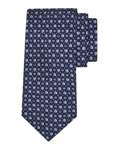 Ferragamo Men's Gancini Micro-Turtle Silk Tie | Thumbnail 1 Ferragamo Men's Gancini Micro-Turtle Silk Tie | Thumbnail 1