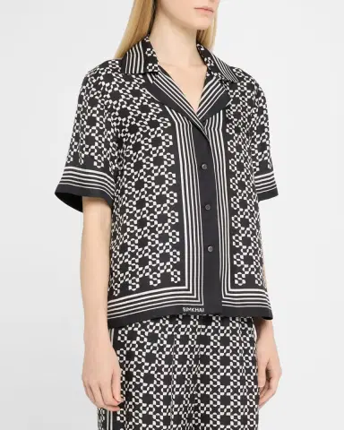 Simkhai Koda Button-Front Shirt | Thumbnail 4 Simkhai Koda Button-Front Shirt | Thumbnail 4