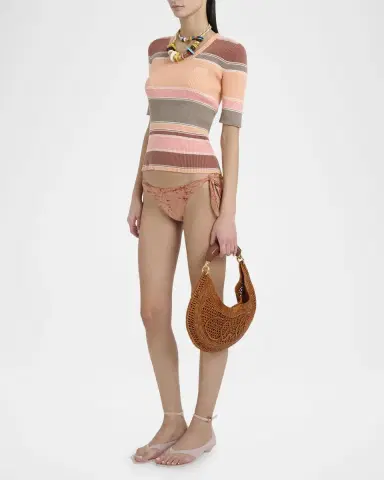 Chloé Summer Banana Top-Handle Bag in Crochet Fabric | Thumbnail 5 Chloé Summer Banana Top-Handle Bag in Crochet Fabric | Thumbnail 5