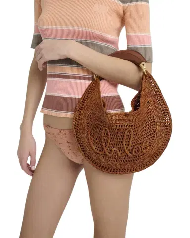Chloé Summer Banana Top-Handle Bag in Crochet Fabric | Thumbnail 1 Chloé Summer Banana Top-Handle Bag in Crochet Fabric | Thumbnail 1