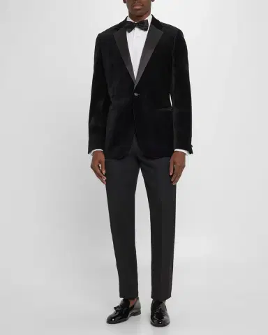 Reiss Men 's Ace Velvet Satin-Trim Blazer | Thumbnail 2 Reiss Men 's Ace Velvet Satin-Trim Blazer | Thumbnail 2