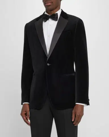 Reiss Men 's Ace Velvet Satin-Trim Blazer | Thumbnail 4 Reiss Men 's Ace Velvet Satin-Trim Blazer | Thumbnail 4