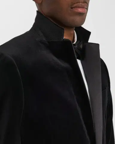 Reiss Men 's Ace Velvet Satin-Trim Blazer | Thumbnail 7 Reiss Men 's Ace Velvet Satin-Trim Blazer | Thumbnail 7
