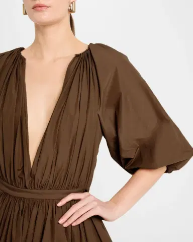 Philosophy di Lorenzo Serafini Plunging Puff-Sleeve Balloon Dress | Thumbnail 5 Philosophy di Lorenzo Serafini Plunging Puff-Sleeve Balloon Dress | Thumbnail 5