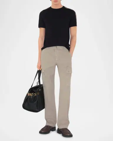 Burberry Men's Check-Trim Cotton T-Shirt | Thumbnail 2 Burberry Men's Check-Trim Cotton T-Shirt | Thumbnail 2