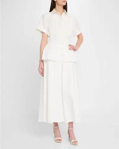 Rosie Assoulin Boogie Woogie Bugle Boy Peplum Midi Shirtdress | Thumbnail 2 Rosie Assoulin Boogie Woogie Bugle Boy Peplum Midi Shirtdress | Thumbnail 2