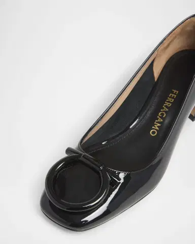 FERRAGAMO Mara Patent Gancini Block-Heel Pumps | Thumbnail 3 FERRAGAMO Mara Patent Gancini Block-Heel Pumps | Thumbnail 3