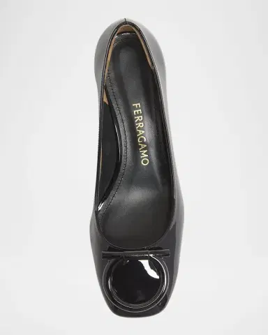 FERRAGAMO Mara Patent Gancini Block-Heel Pumps | Thumbnail 4 FERRAGAMO Mara Patent Gancini Block-Heel Pumps | Thumbnail 4