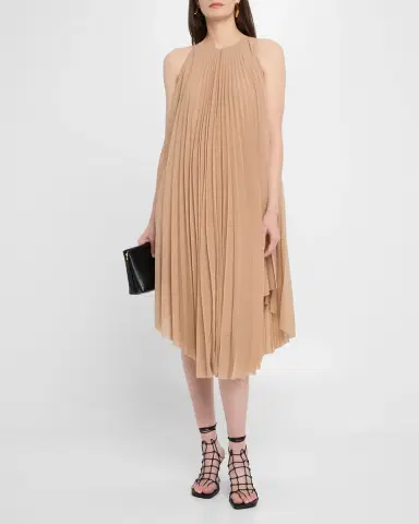 Philosophy di Lorenzo Serafini Pleated Halter Midi Dress | Thumbnail 4 Philosophy di Lorenzo Serafini Pleated Halter Midi Dress | Thumbnail 4