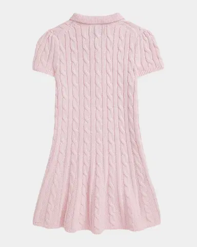 Ralph Lauren Little Girl's & Girl's Cable-Knit Cotton Polo Sweater Dress | Thumbnail 4 Ralph Lauren Little Girl's & Girl's Cable-Knit Cotton Polo Sweater Dress | Thumbnail 4