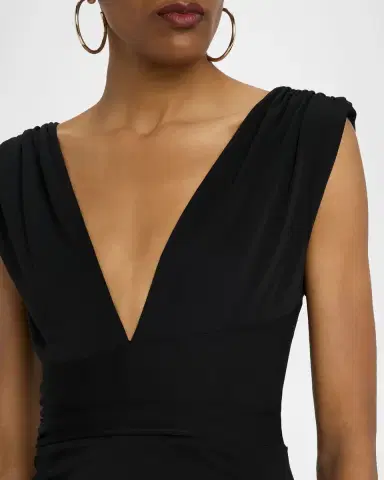 Halston Alessia Plunging Draped Matte Jersey Gown | Thumbnail 5 Halston Alessia Plunging Draped Matte Jersey Gown | Thumbnail 5