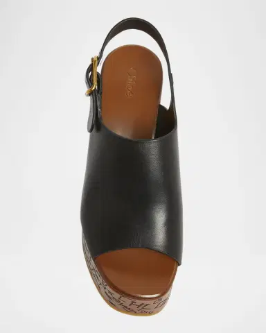 Chloé Maxime Leather Slingback Platform Sandals | Thumbnail 4 Chloé Maxime Leather Slingback Platform Sandals | Thumbnail 4