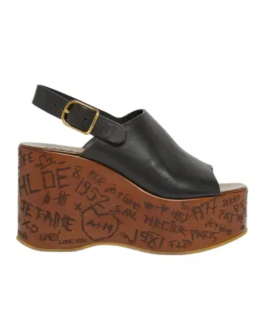Chloé Maxime Leather Slingback Platform Sandals | Thumbnail 1 Chloé Maxime Leather Slingback Platform Sandals | Thumbnail 1