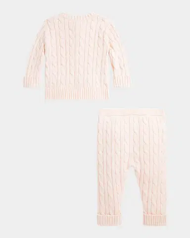 Polo Ralph Lauren Kid's Cotton Cable Knit Sweater & Pants Set | Thumbnail 2 Polo Ralph Lauren Kid's Cotton Cable Knit Sweater & Pants Set | Thumbnail 2