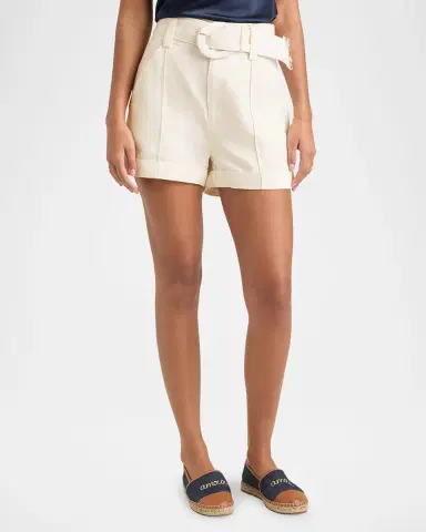 Cinq à Sept Aldi Belted Wide-Leg Linen Shorts | Thumbnail 2 Cinq à Sept Aldi Belted Wide-Leg Linen Shorts | Thumbnail 2