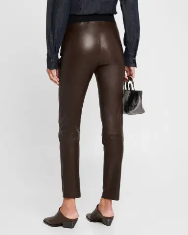Brunello Cucinelli Leather Stretch Front Seam Leggings | Thumbnail 3 Brunello Cucinelli Leather Stretch Front Seam Leggings | Thumbnail 3