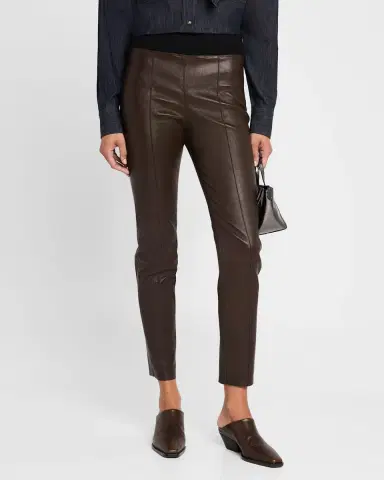 Brunello Cucinelli Leather Stretch Front Seam Leggings | Thumbnail 4 Brunello Cucinelli Leather Stretch Front Seam Leggings | Thumbnail 4