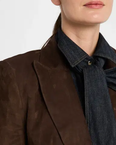 Brunello Cucinelli Suede Single-Breasted Blazer Jacket | Thumbnail 5 Brunello Cucinelli Suede Single-Breasted Blazer Jacket | Thumbnail 5