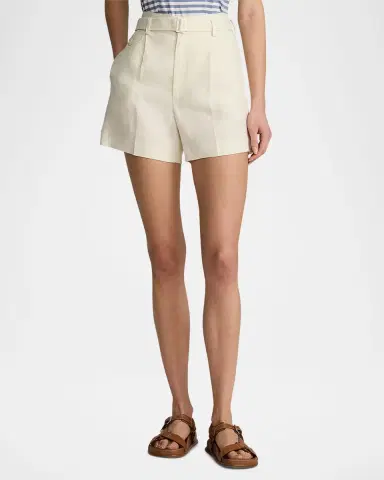 Ralph Lauren Collection Denise Linen Shorts | Thumbnail 4 Ralph Lauren Collection Denise Linen Shorts | Thumbnail 4