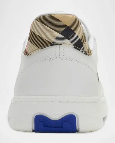 Burberry Men's Terrace Mix Leather and Check Low-Top Sneakers | Thumbnail 2 Burberry Men's Terrace Mix Leather and Check Low-Top Sneakers | Thumbnail 2