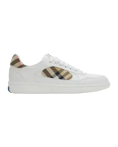 Burberry Men's Terrace Mix Leather and Check Low-Top Sneakers | Thumbnail 1 Burberry Men's Terrace Mix Leather and Check Low-Top Sneakers | Thumbnail 1