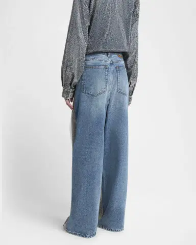 Stella McCartney Crystal Hotfix Wide Leg Jeans | Thumbnail 3 Stella McCartney Crystal Hotfix Wide Leg Jeans | Thumbnail 3