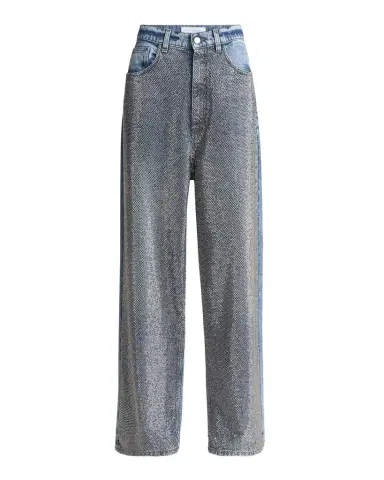 Stella McCartney Crystal Hotfix Wide Leg Jeans | Thumbnail 1 Stella McCartney Crystal Hotfix Wide Leg Jeans | Thumbnail 1