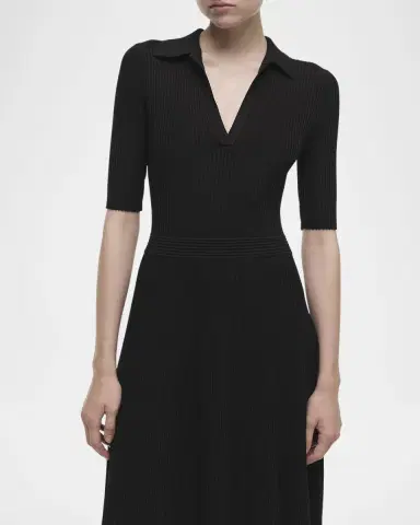 Simkhai Pati Short-Sleeve Polo Midi Dress | Thumbnail 4 Simkhai Pati Short-Sleeve Polo Midi Dress | Thumbnail 4