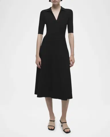 Simkhai Pati Short-Sleeve Polo Midi Dress | Thumbnail 6 Simkhai Pati Short-Sleeve Polo Midi Dress | Thumbnail 6