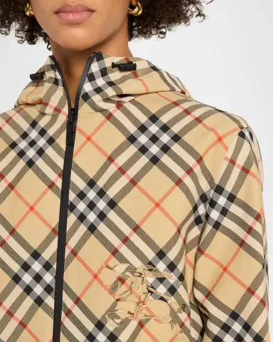 Burberry Reversible Check Crop Zip Jacket | Thumbnail 5 Burberry Reversible Check Crop Zip Jacket | Thumbnail 5