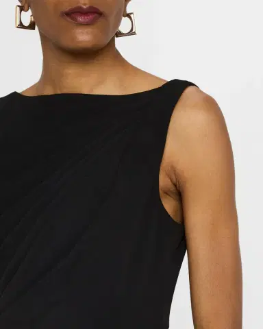 Badgley Mischka Collection Sleeveless Draped Midi Dress | Thumbnail 5 Badgley Mischka Collection Sleeveless Draped Midi Dress | Thumbnail 5