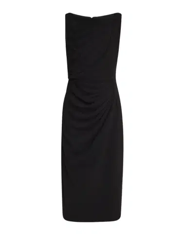 Badgley Mischka Collection Sleeveless Draped Midi Dress | Thumbnail 1 Badgley Mischka Collection Sleeveless Draped Midi Dress | Thumbnail 1