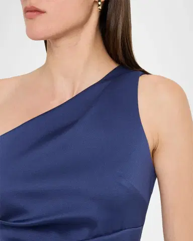 Aidan Mattox One-Shoulder Stretch Mikado Midi Dress | Thumbnail 5 Aidan Mattox One-Shoulder Stretch Mikado Midi Dress | Thumbnail 5